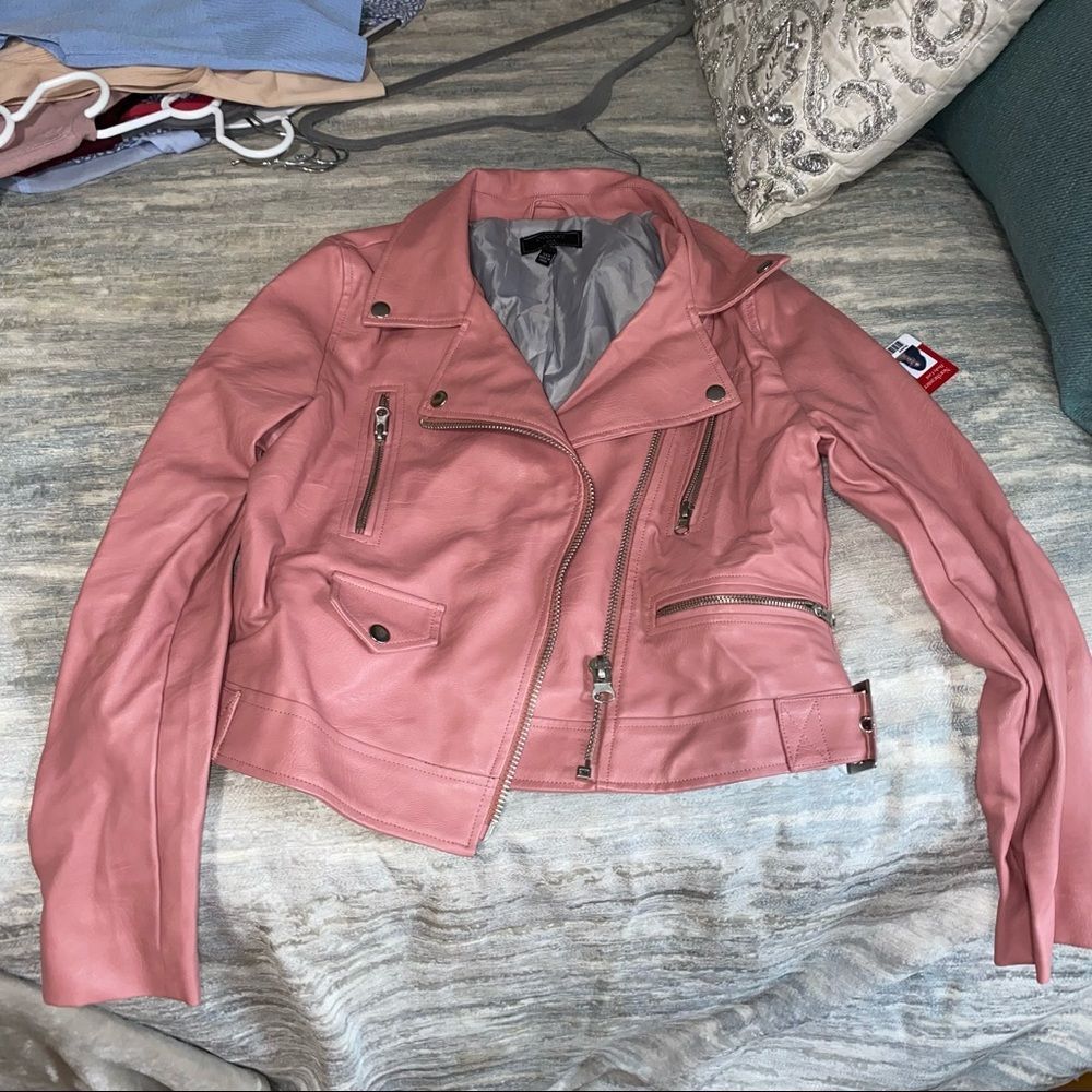 Pink Faux leather biker style jacket​